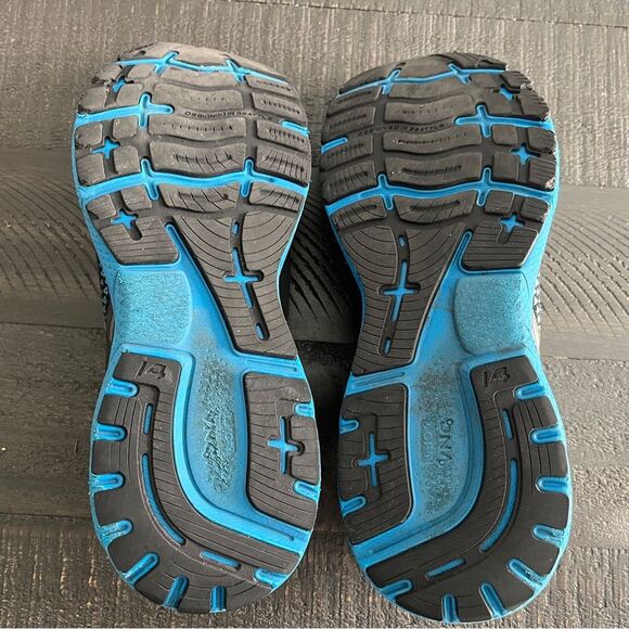 Brooks Ghost 14 Men’s Running Shoes Black Blue Size 10 - Picture 7 of 10